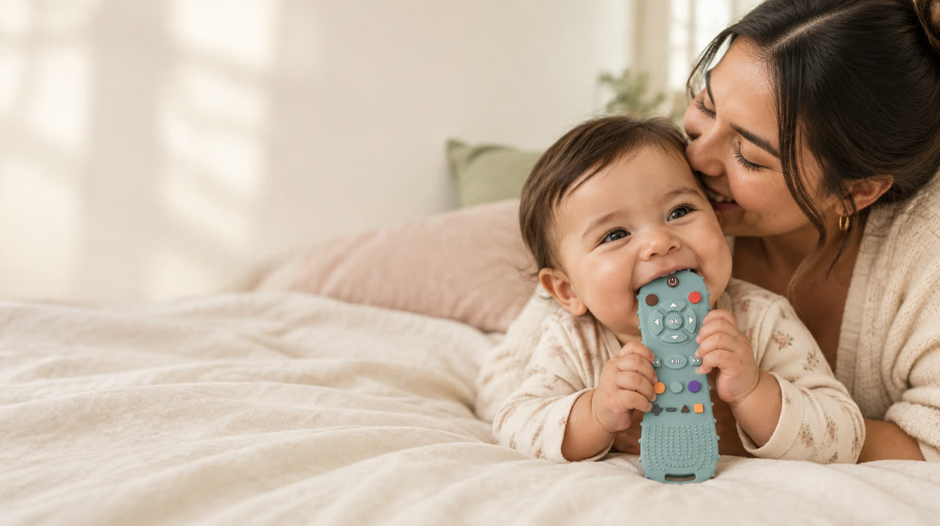 Mamá con su bebé mordiendo ClikiBaby